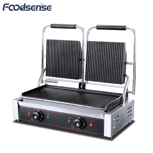 Commercial Panini Griddle Sandwich Maker Press Grill,4-Slice Contact Grill